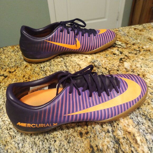 Nike Mercurial X Purple/Orange Indoor Soccer Shoes Men's Size 6.5 831966-585 - Picture 1 of 12